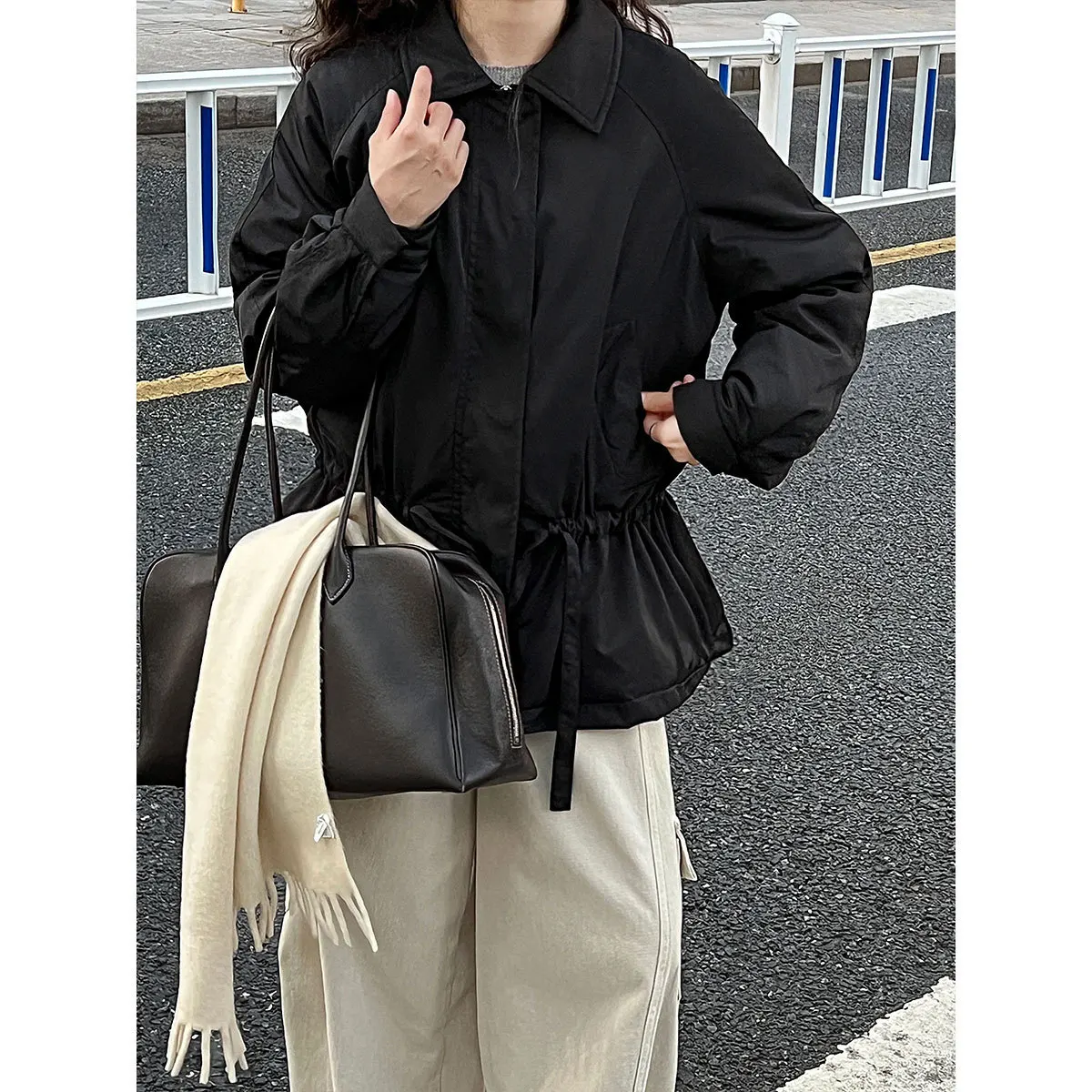 

Весенне-осенняя новинка: женская ретро-куртка из хлопка с воротником-стойкой на шнуровке, утепленная, из полиэстера, с длинными рукавами, свободного кроя