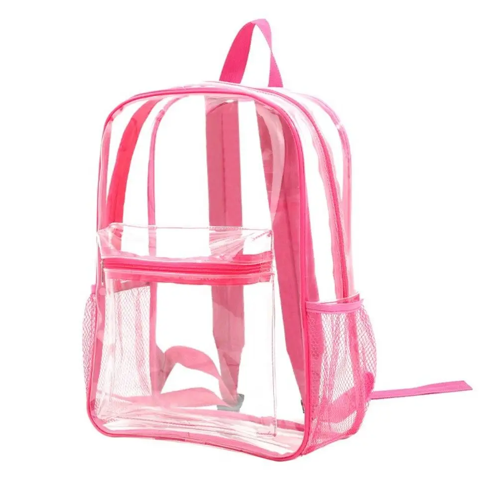 Lässiger, sichtbar transparenter Rucksack, wasserdicht, große Kapazität, PVC-Rucksack, weicher Griff, durchsichtiger Rucksack für Studenten – Detail 9