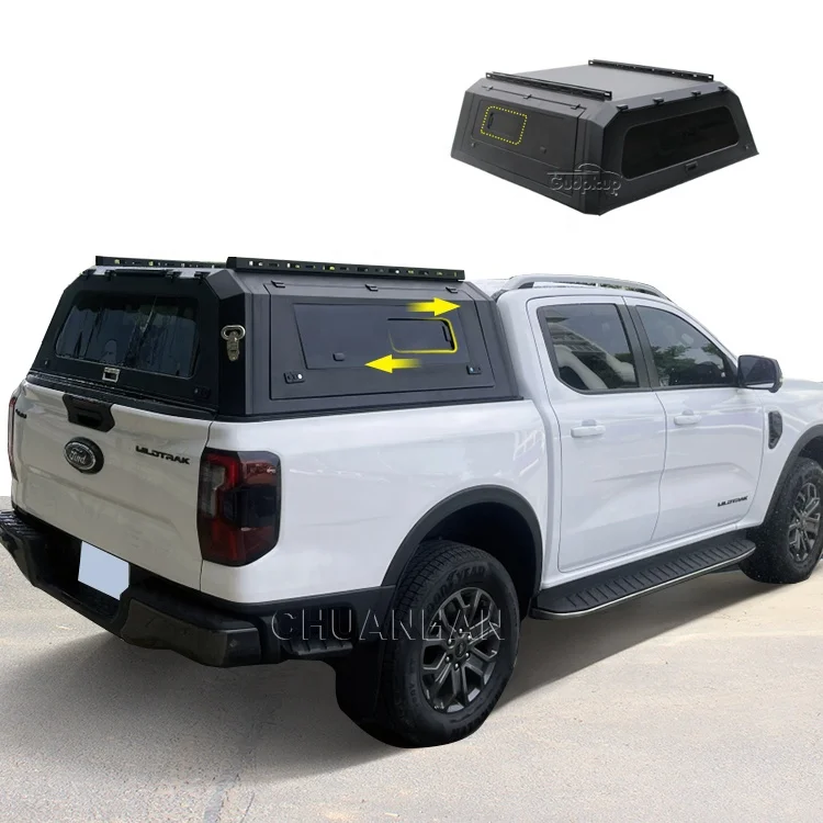 

Truck Hard Top Canopy with Windows Steel Pickup Truck Bed Covers Tacoma Canopy for Hilux Vigo Revo