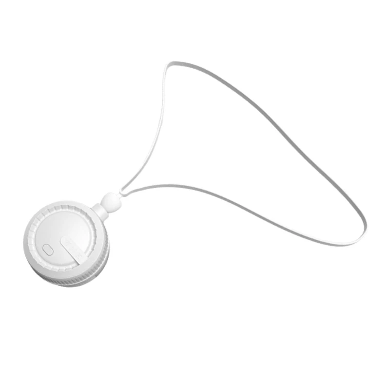 Ventilateur suspendu au cou pratique, Rechargeable, sans feuilles, Texture plastique, adapté aux Sports plein air à