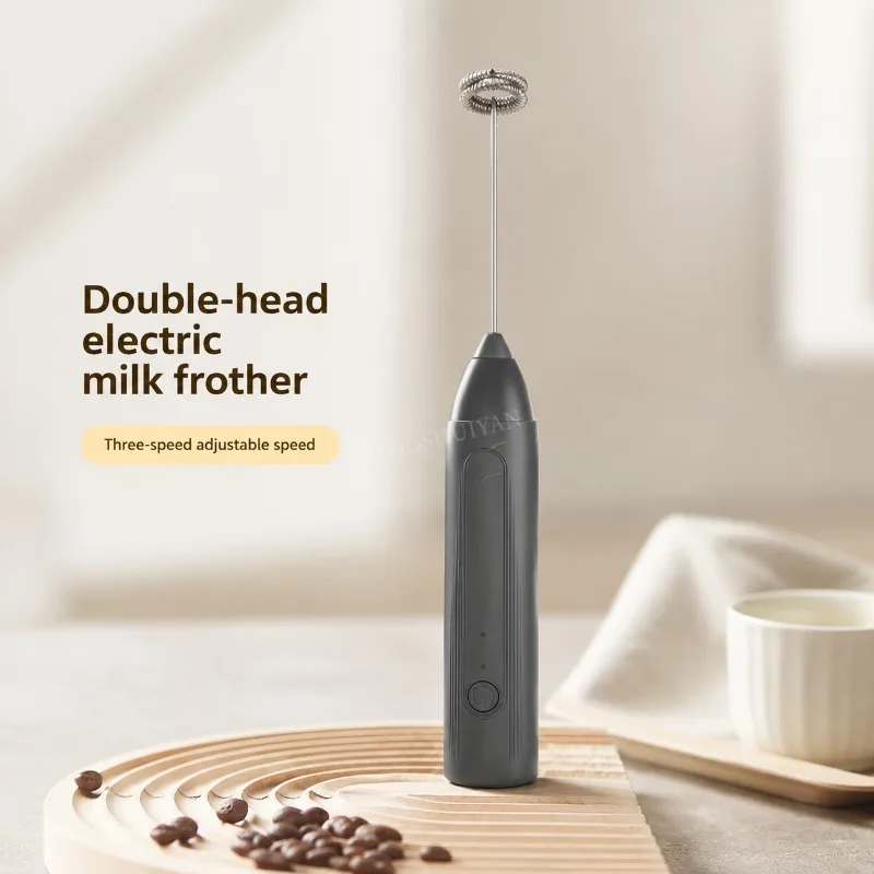 MINI Milk Frother USB Rechargeable 3 Speeds Foam Maker Coffee Whisk Mixer Electric Handle Blender Egg Beater