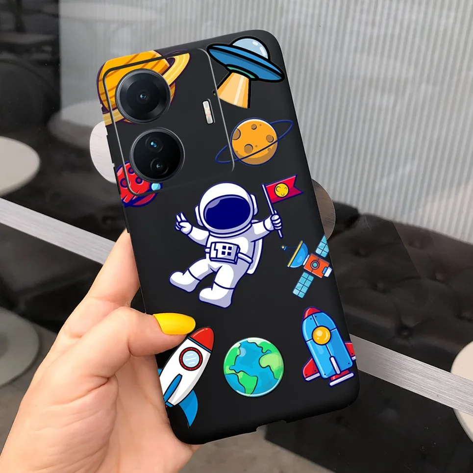 For Cover Vivo T1 Snapdragon 778G Case Dragon Astronaut Cool Case For Child Vivo T1 5G 6.44 inch Soft liquid Silicone Back Cover