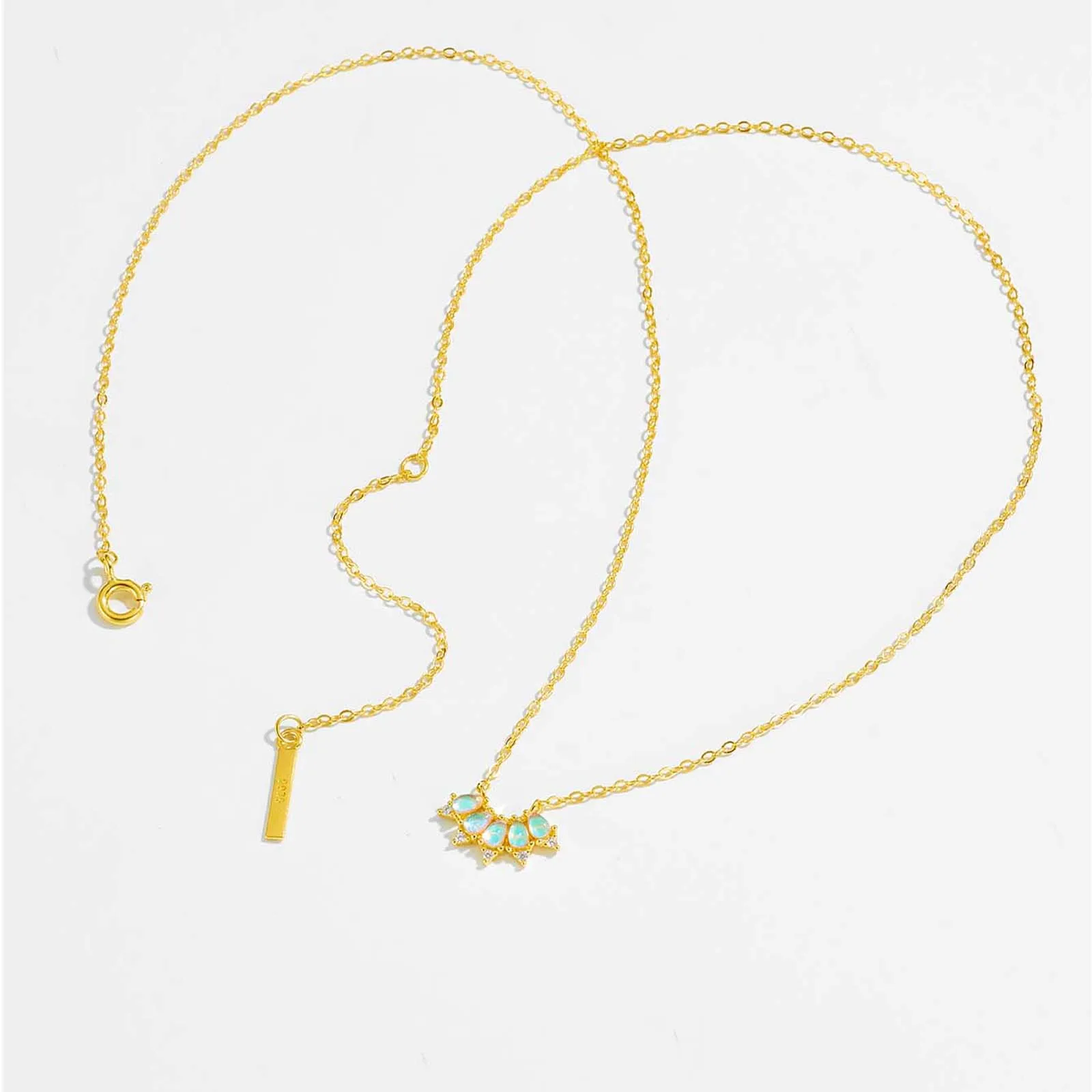 قلادة سلسلة طويلة من الفضة الإسترلينية والذهب من العقيق ، أحجار كريمة ملونة ، قلادة زهرة الملكة ، هدية فالنتينز ، الربيع ،