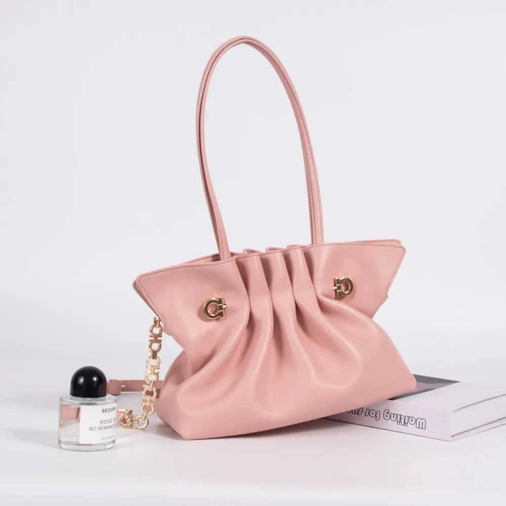 

Early Spring New Fashion Pleated Handbag Messenger Leather Commuter Premium Women's bag Texture Fashion Casual Premium Versatile