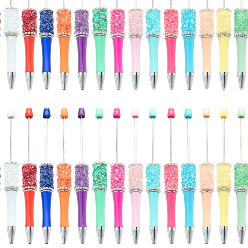 Creative DIY Handmade Plastic Beaded Pen Cute Girl Heart Plastic Beadable Pen