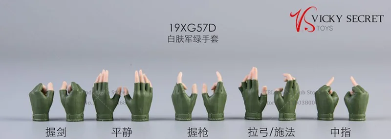 VSTOYS 19XG57 1/6 échelle mains féminines gants multicolores Postures de main pour PH TBL figurine d'action de 12 pouces accessoires de scène de soldat