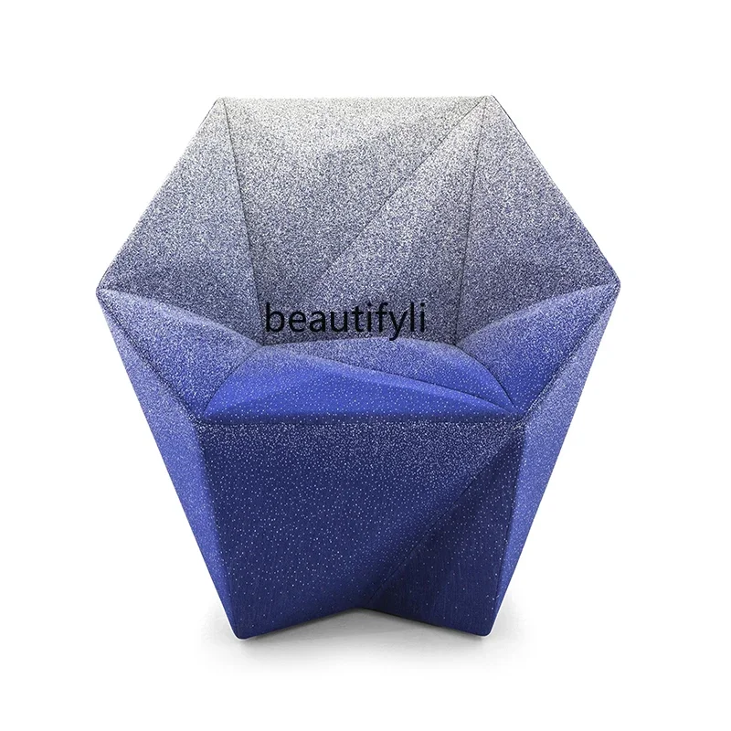 Italian designer leisure chair light luxury gradual change color FRP creative special-shaped sales department diamond chair