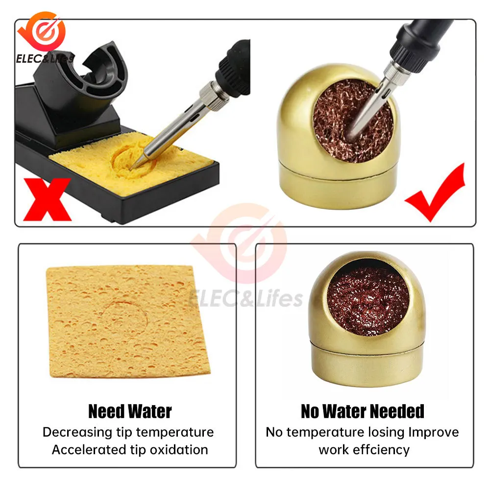Metal Wire Stand Soldering Iron Tip Cleaner Welding Soldering Iron Tip Cleaning Copper Wire Cleaner Ball Mesh Filter