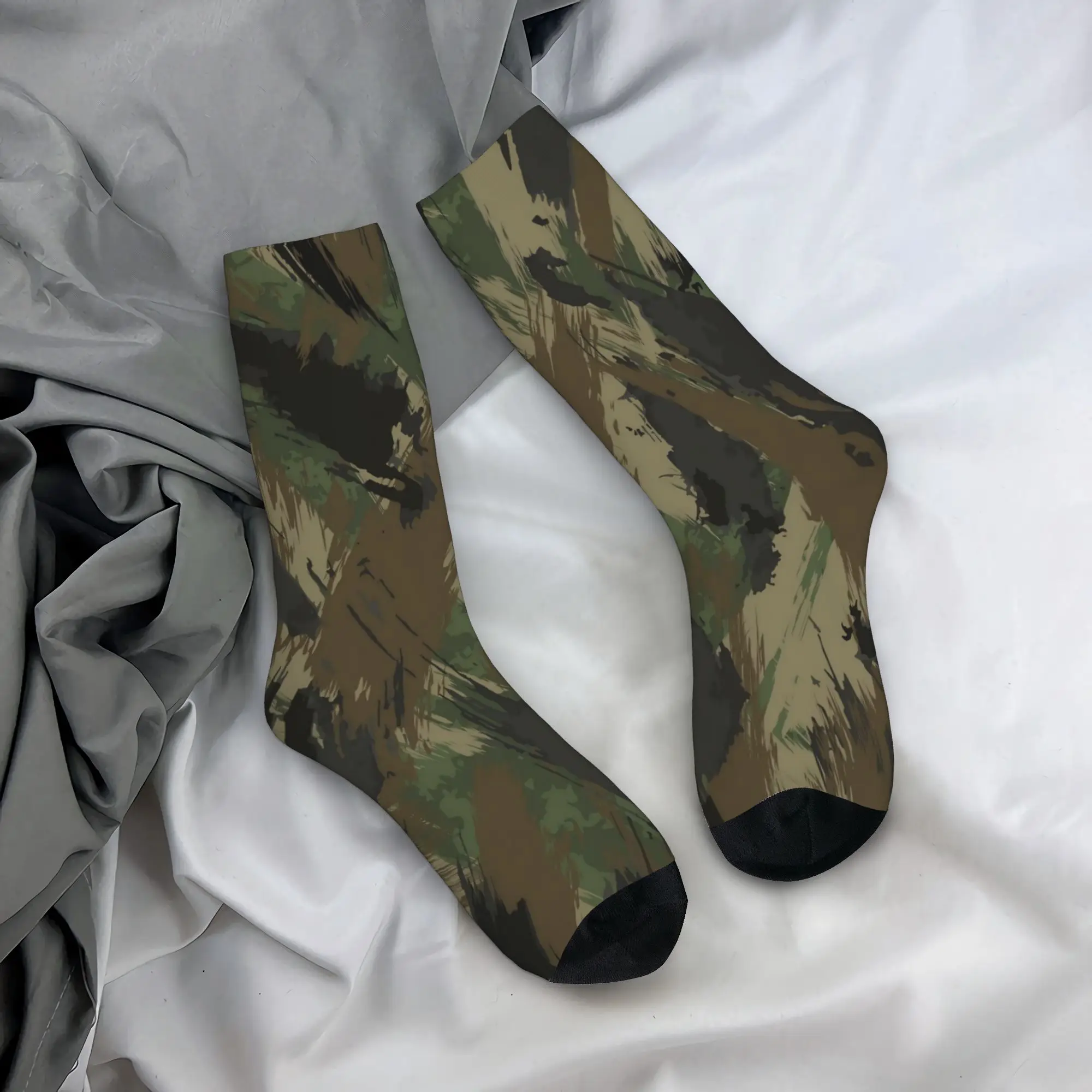

Green And Brown Camo Stockings Trendy Socks Unisex Men Medium Soft Socks Pattern Anti Bacterial Socks Birthday Gift