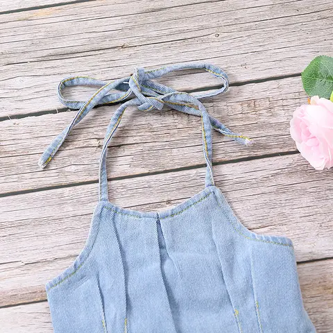 गर्मियों और शरद ऋतु की बेबी गर्ल के लिए खोखला कैमिसोल डेनिम वेस्ट जंपसूट 8 best sales लड़कियों का जंपसूट - №5