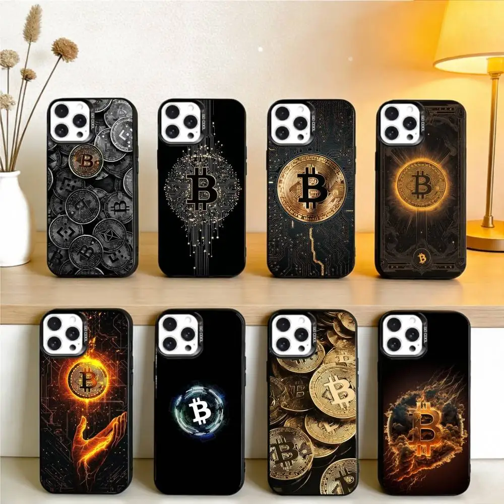 

Bitcoin Phone Case For iPhone17, 16,15,14,13,12 Pro Max Black Candy Matte Shockproof Cover