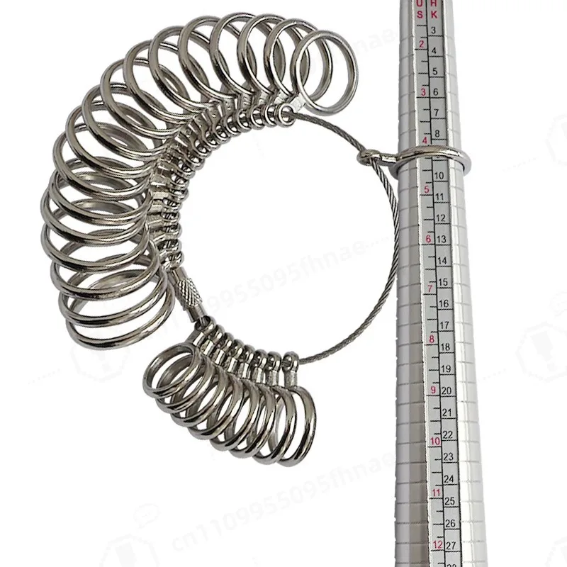 5Pcs/Set Ring Sizer Gauge Kit Professional Finger Measuring Tool with Standard Ring Loops for Jewelry Ring Size Measurement