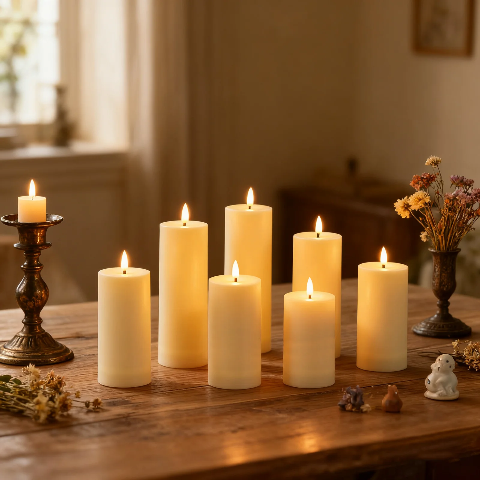 12 قطعة من مصابيح الشموع القابلة لإعادة الشحن مع جهاز تحكم عن بعد للتوقيت، LED، عديمة اللهب، مناسبة لغرف الزفاف والحدائق والعطلات