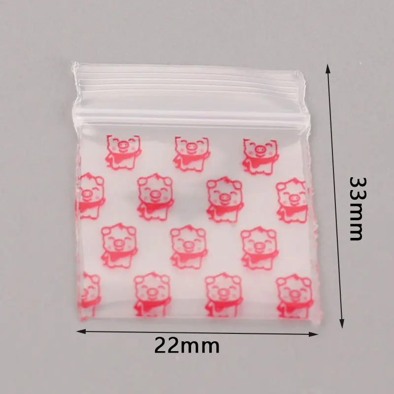 New 100Pcs Mini Zip lock Bags  Zipper Bag Ziplock Bag Plastic Packaging Bags Ziplock Pill Packaging Pouches