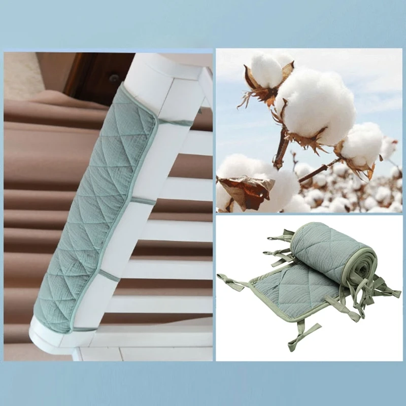 Cotton Crib Bumper for Protection Wrap Baby Anti-bite Bed Fence Guardrail Cover Safe Teething Protector Baby S
