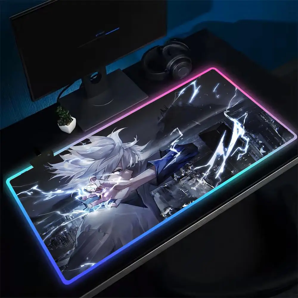 

Коврик для мыши Super Hunter X Hunter, игровой коврик для мыши в стиле аниме, светодиодные настольные коврики с подсветкой, резиновые настольные коврики XXL RGB
