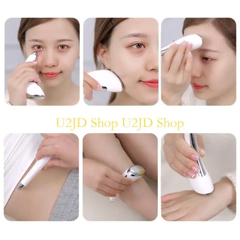 U2JD เครื่องนวดเครื่องนวดไฟฟ้าสำหรับดวงตาใบหน้า GUA Sha Massager เครื่องมือดูแลผิวความงามเครื่องจักรการกำจัดรอยย่นใบหน้า