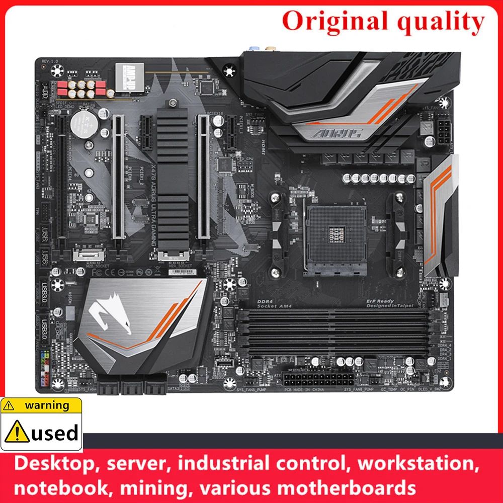 AORUS 울트라 게이밍 마더보드 소켓, AMD X470 데스크탑 메인보드 M,2 NVME USB3.0, AM4 DDR4 64GB