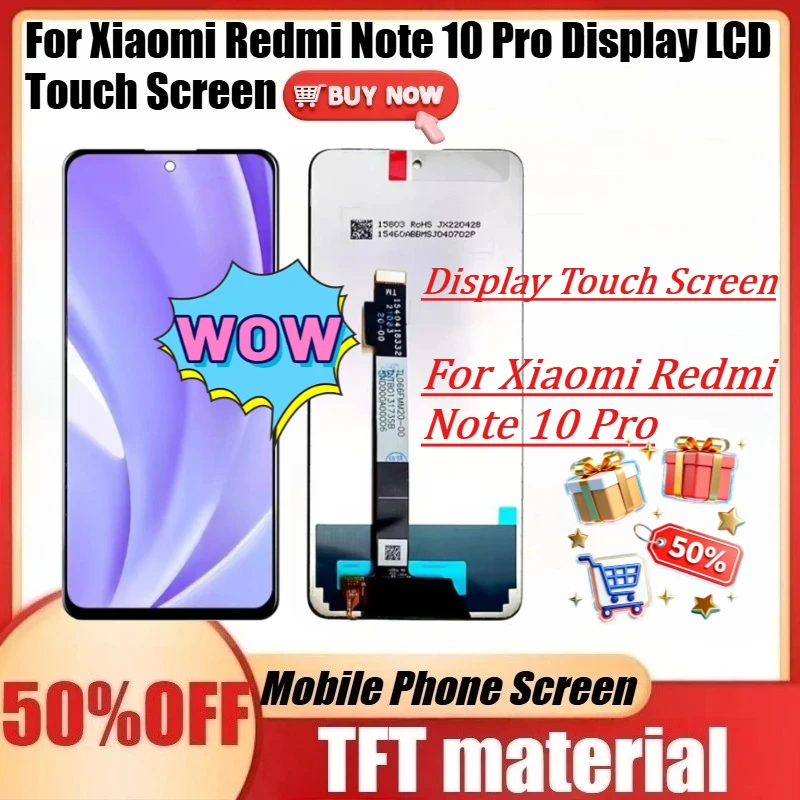 

For Xiaomi Redmi Note 10 Pro Display LCD Touch Screen with Frame New TFT for Redmi Note10 Pro Display Replacment
