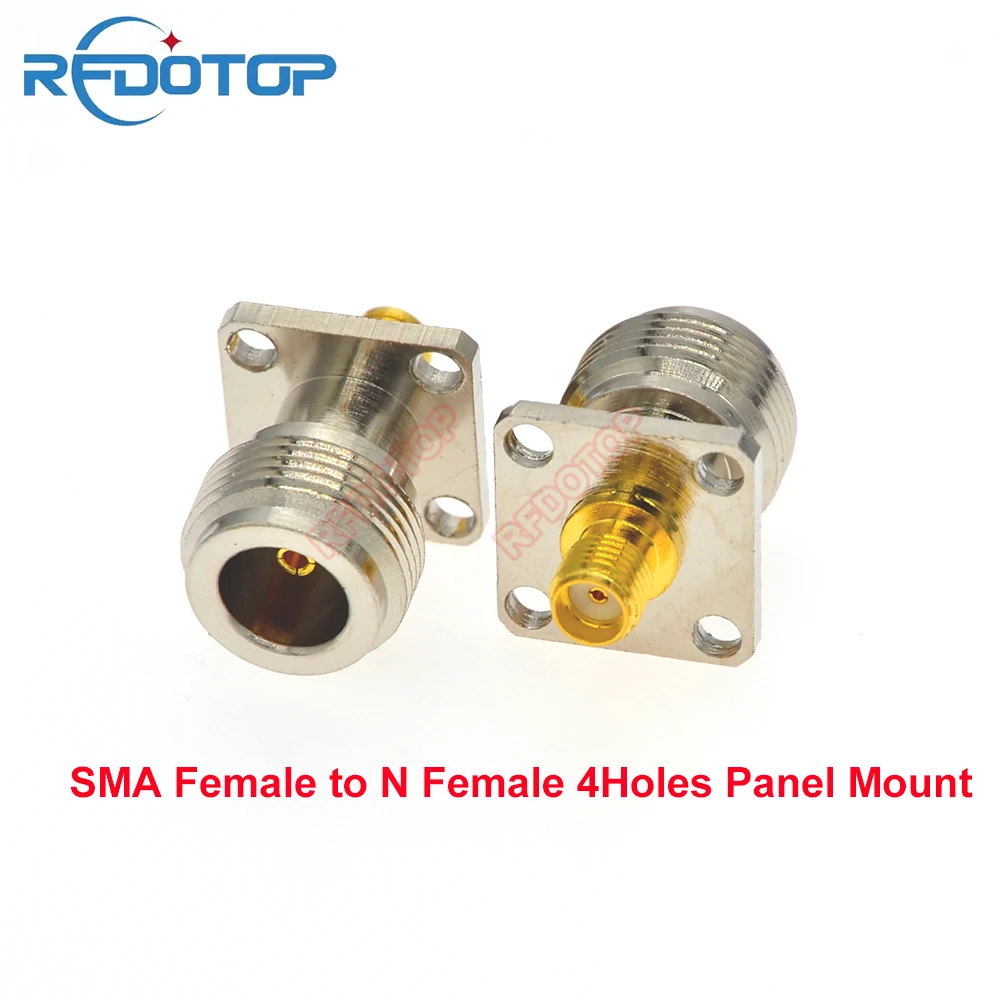 1PCS Flange 4Holes Mount Panel SMA Female to L16 N Female Jack Connector for WiFi Radio Antenna L16 N-K to SMA-K RF Coax Adapter