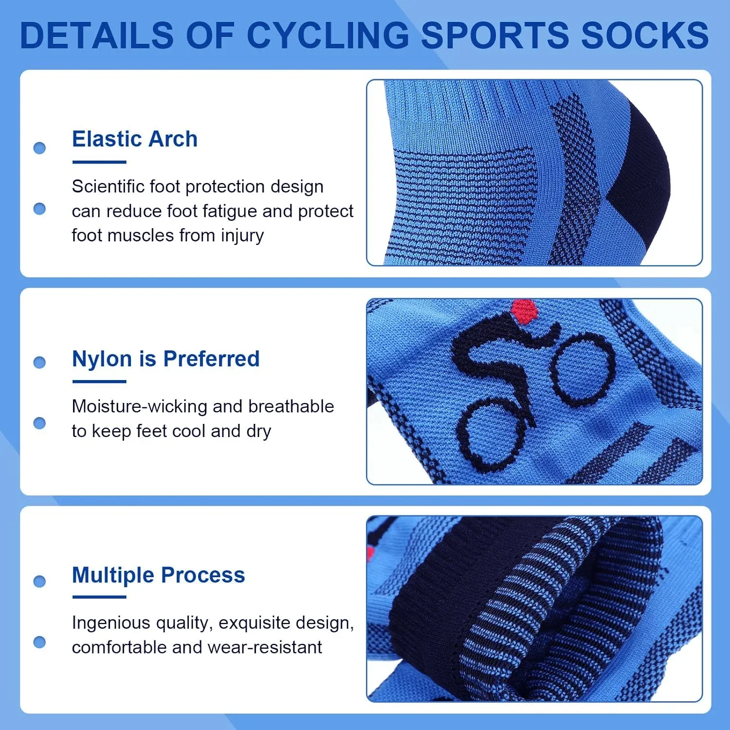 Cycling Socks for Men Women Fast Dry Breathable Outdoor Sports Basketball Protect Feet Wicking Bike Running Football Sport Socks