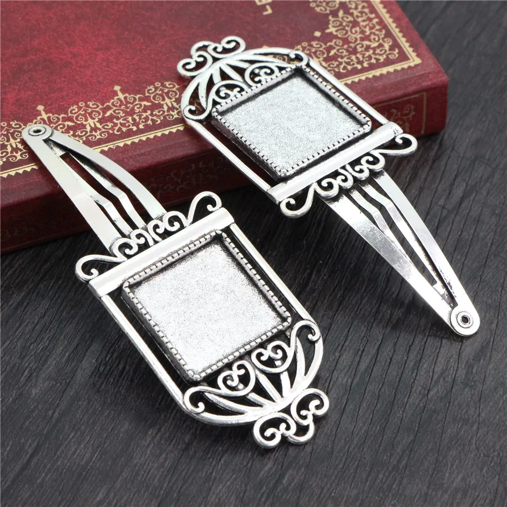 16mm 18mm 20mm okrągłe owalne 18x25mm Antique Silver Plated brąz miedź materiał spinka do włosów klipy baza ustawienia Cabochon Cameo — zdjęcie 7