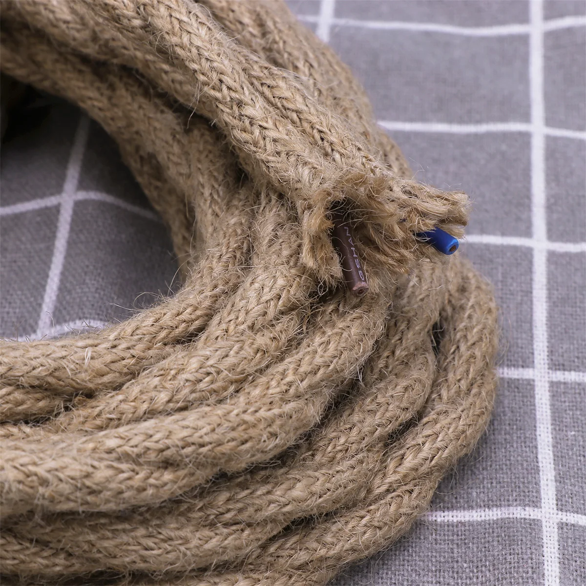 

1 шт., плетеная проволока из пеньковой веревки для подвесного светильника, подвесные светильники, потолочный шпагат, кабель, осветительный шнур, винтажный промышленный DIY