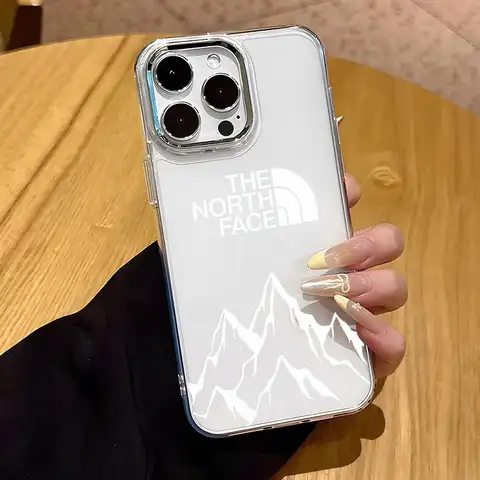 TNF T-The North F-Face Phone Case For IPhone 18 17 16 Air E 15 14 13 12 11 Plus Pro Max Electroplated Transparent Soft Shell