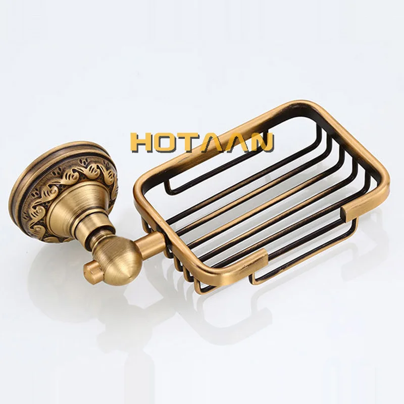 Solid Aluminium Wall Mounted Antique Brass Color Bathroom Soap Basket New Bath Soap Dish Holders Bathroom Products YT-13990