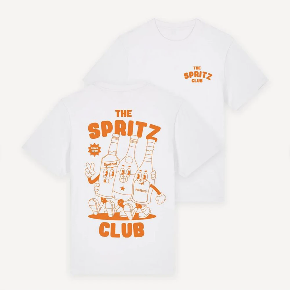 Aperol Spritz Club Unisex T Shirt Cocktail Espresso Martini Retro Shirts Aesthetic Wine Shirt Y2K Trendy Short Sleeves Tee Top