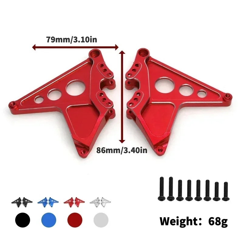 2 pçs metal traseiro choque montagens torre de choque 8538 8538x para trxs ilimitado deserto racer udr 1/7 rc carro atualização peças acessórios
