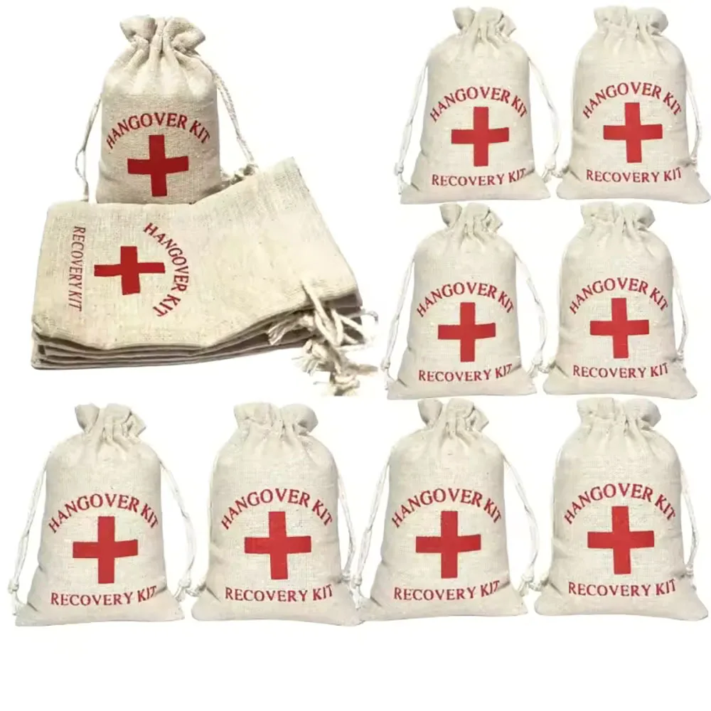 Kit Antiresaca para Boda, 10/20/30/50 Piezas, Bolsas de Kit Antiresaca, Kit de Resaca para Invitados, Regalo, Kit de Algodón y Lino, Artículos para Fiestas y Eventos