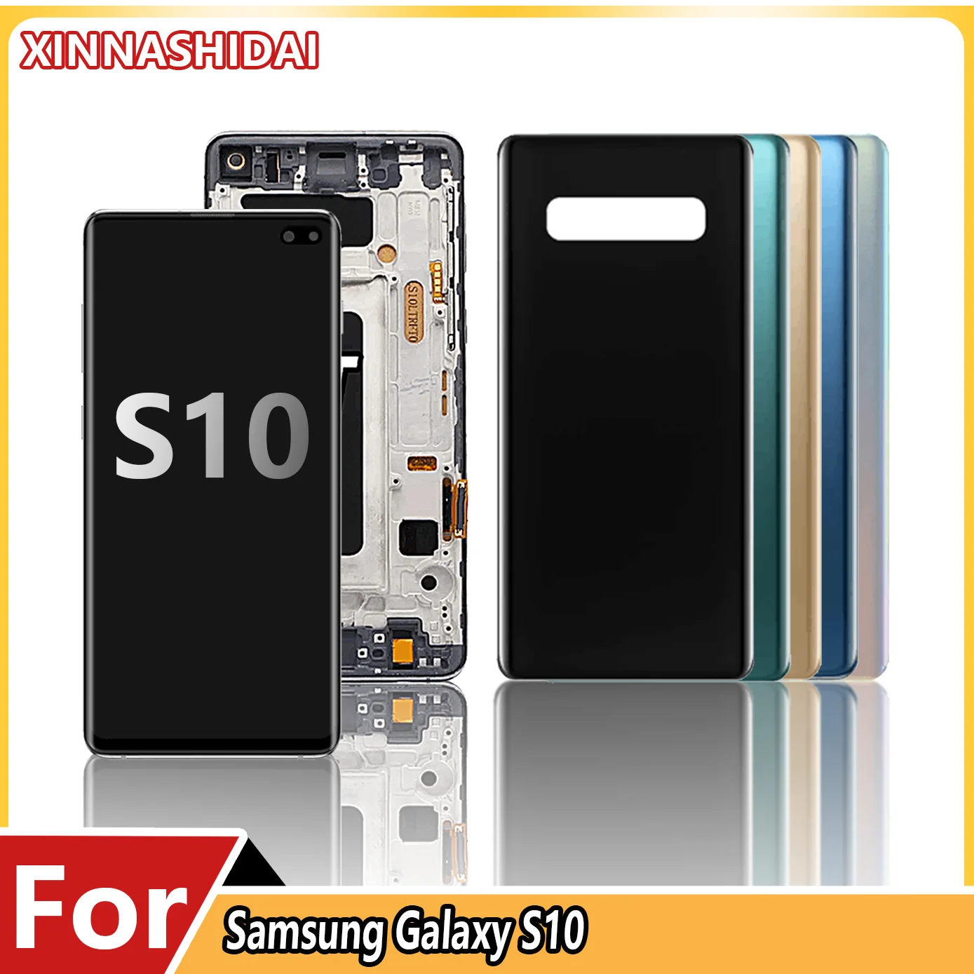 TFT Quality S10 Display with frame for SAMSUNG S10 LCD Display Touch Screen Digitizer Assembly