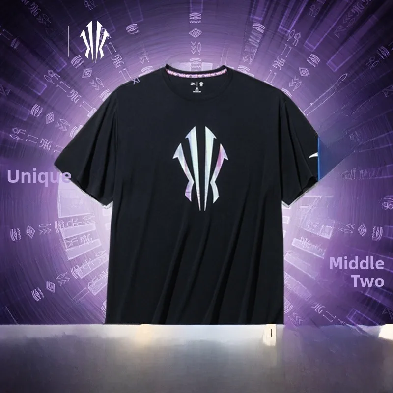 

Kaili Irving Series Men's Sport ort Sve Ice Silk Breathable Baskeall T-irt Summer Loose Fit round Ne T-irt