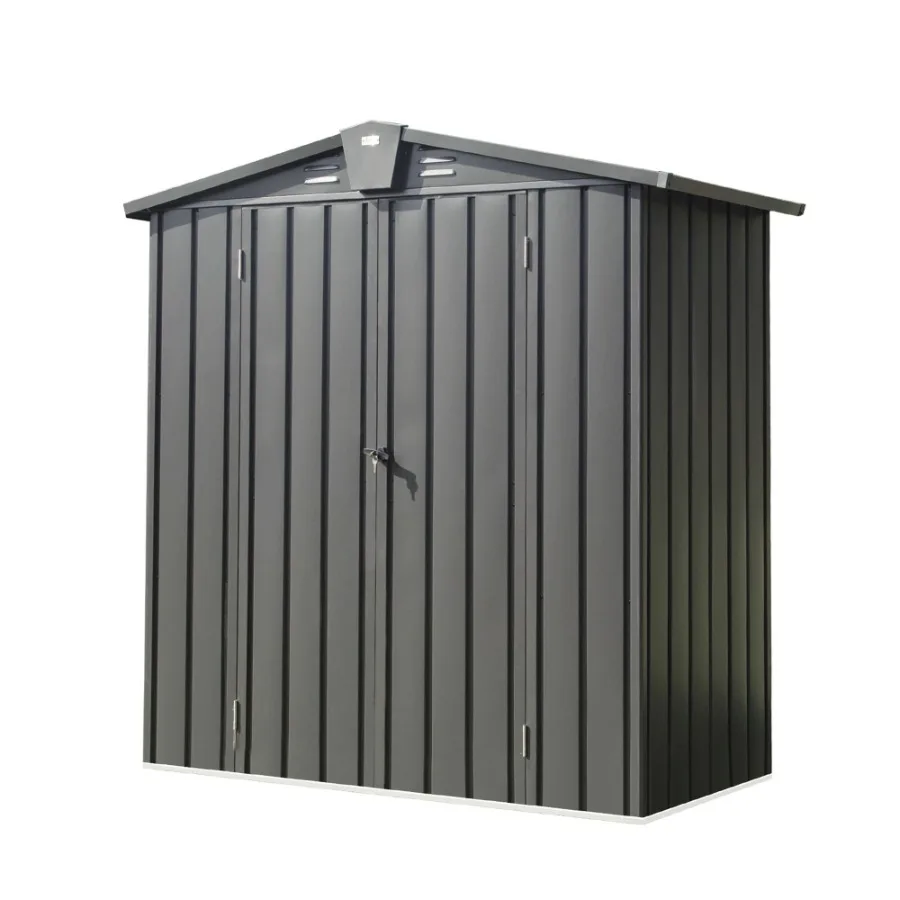 

Outdoor Storage Shed 5.7x3 FT Metal Outside ShedsandOutdoor Storage Galvanized Steel Tool Shed with Lockable Double Door for Pa