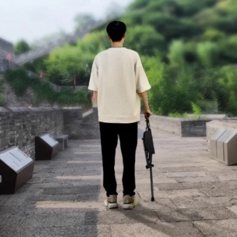 

Outdoors Folding Crutch Chair Elderly Rest Walking Cane Stick with Seat Light Multifunctional Non Slip Stool Beach Camping Chair