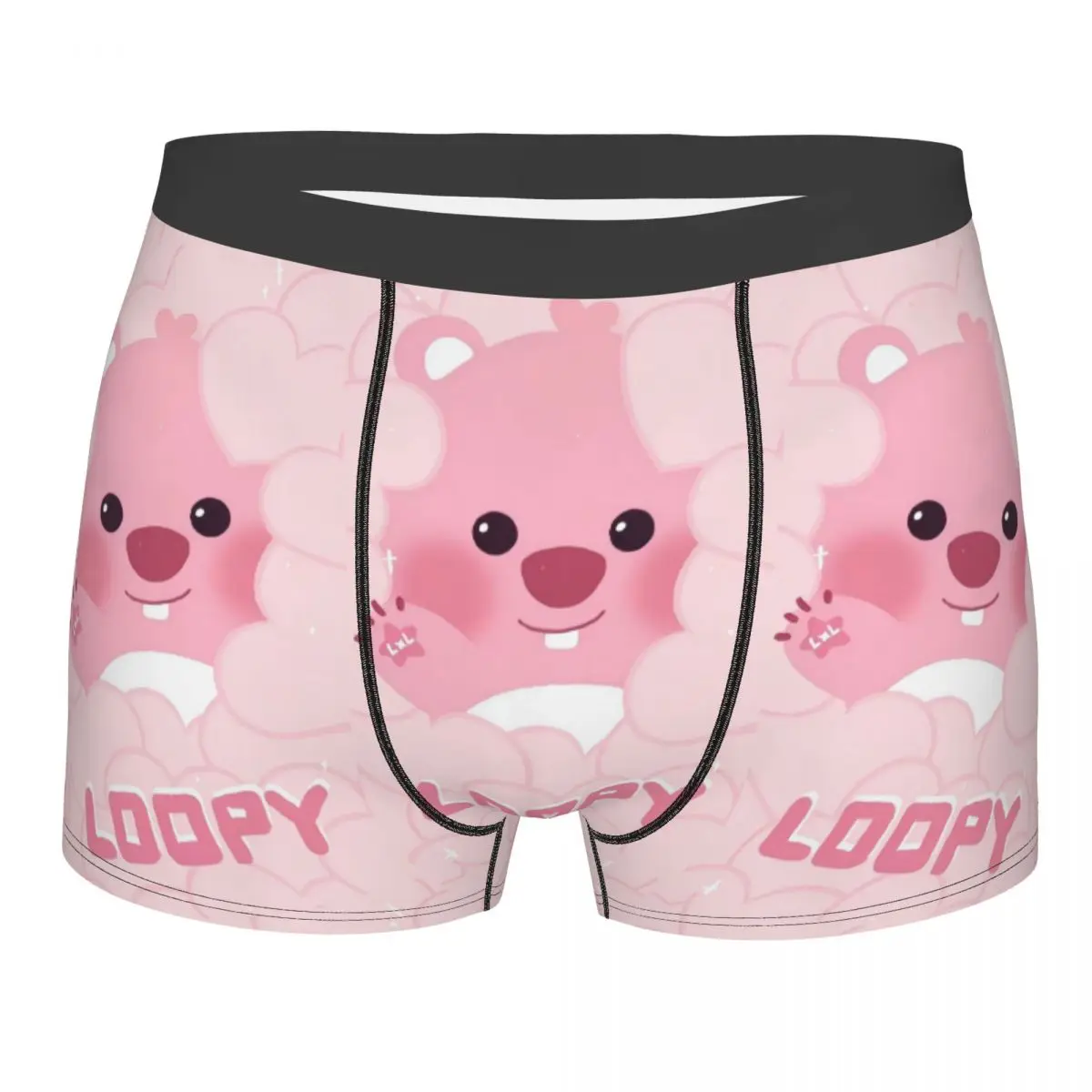 Funny Boxer Kawaii Loopy Cartoon Beaver Shorts Panties Men Long Underwear Cute Soft Underpants for Homme S-XXL