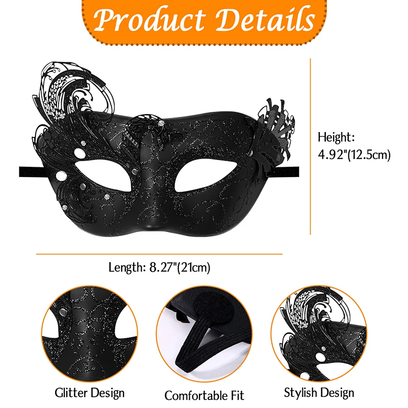 여성용 나비 속눈썹 마스카라 메이크업 가장 무도회 마스크 카니발 할로윈 파티 의상 파티 결혼식 블랙에 적합