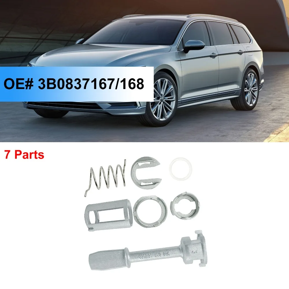 3B0837167/168 Door Lock Barrel Repair Kit Left Right Side Metal Lock Cylinder Barrel Repair Tool for VW Passat/Seat Toledo/Lupo