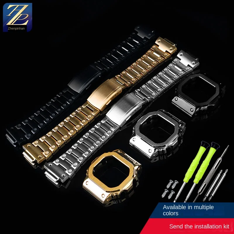 حزام من الفولاذ المقاوم للصدأ للرجال ، حزام حافظة معدل ، ملحقات ، مناسب لـ Casio 5600