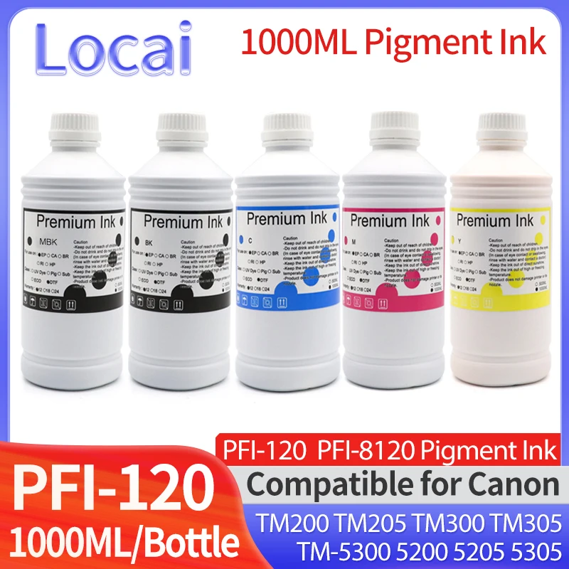 1000ML PFI-120 Pigment Ink PFI-8120 Compatible for Canon TM-200 TM-205 TM-300 TM-305 TM-5300 TM-5200 TM5205 TM5305 Printer ink