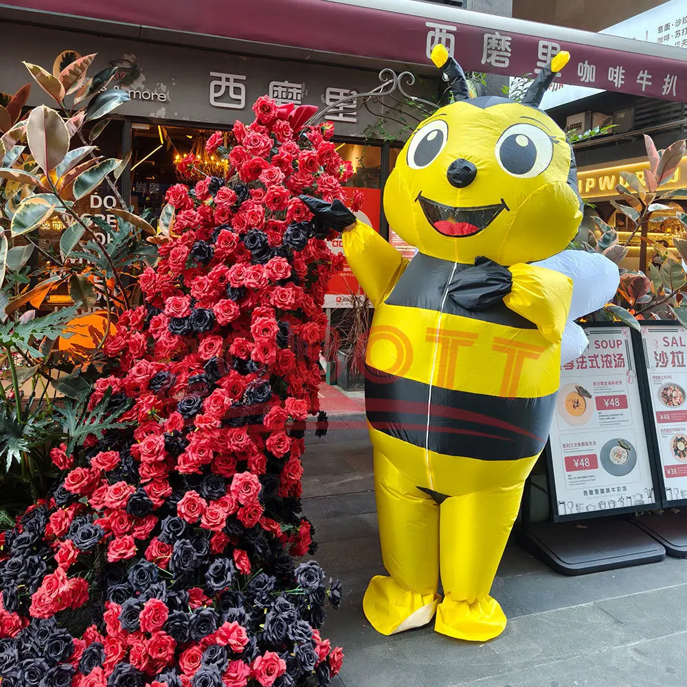 

Adult Bumblebee Inflatable Costume Cartoon Mascot Doll Costume women men Fancy Dress Full Body Suit Advertising Performance Prop