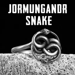 Snake Ouroboros Animal Men Rings Stainless Steel Women Jewelry Vintage Punk Rock Cool Stuff Fashion Accessories Gift Wholesale