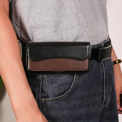 Leather Belt Clip Phone Case Men Waist Bag Holder For Samsung Galaxy S24 S23 Ultra S22 Plus S21 FE A15 A55 A54 A53 Holster Pouch