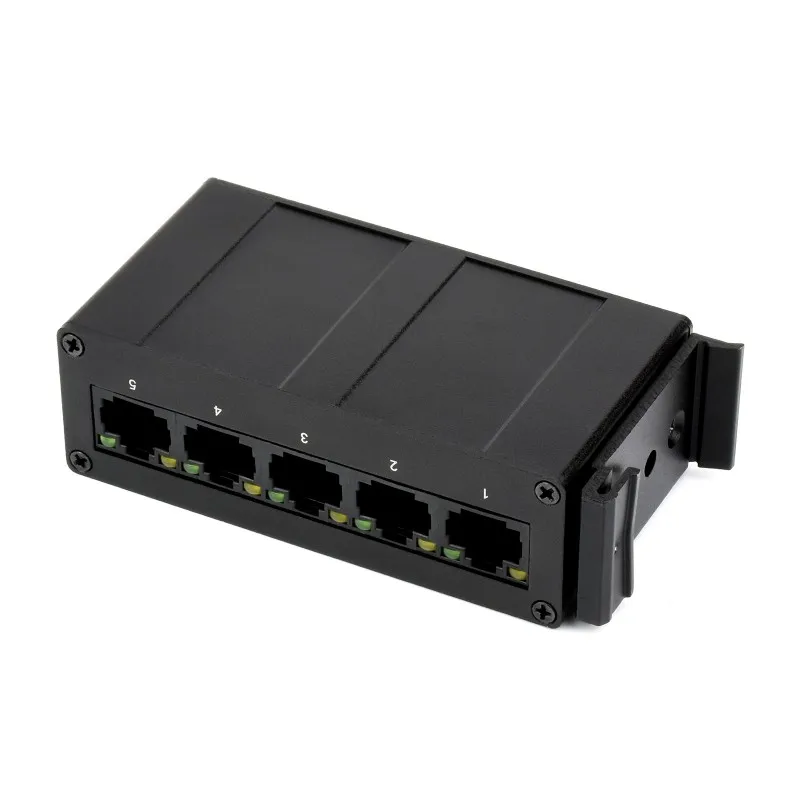 Interruptor Industrial Gigabit Ethernet 5P, dúplex completo 10/100/1000M, montaje en Riel DIN