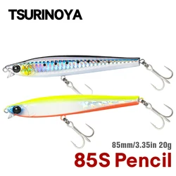 TSURINOYA 85S 70m Ultra Long Casting Short Lip Pencil JIG Fishing Lure AIRAZOR 85mm 20g Saltwater Fishing Seabass Hairtail Baits