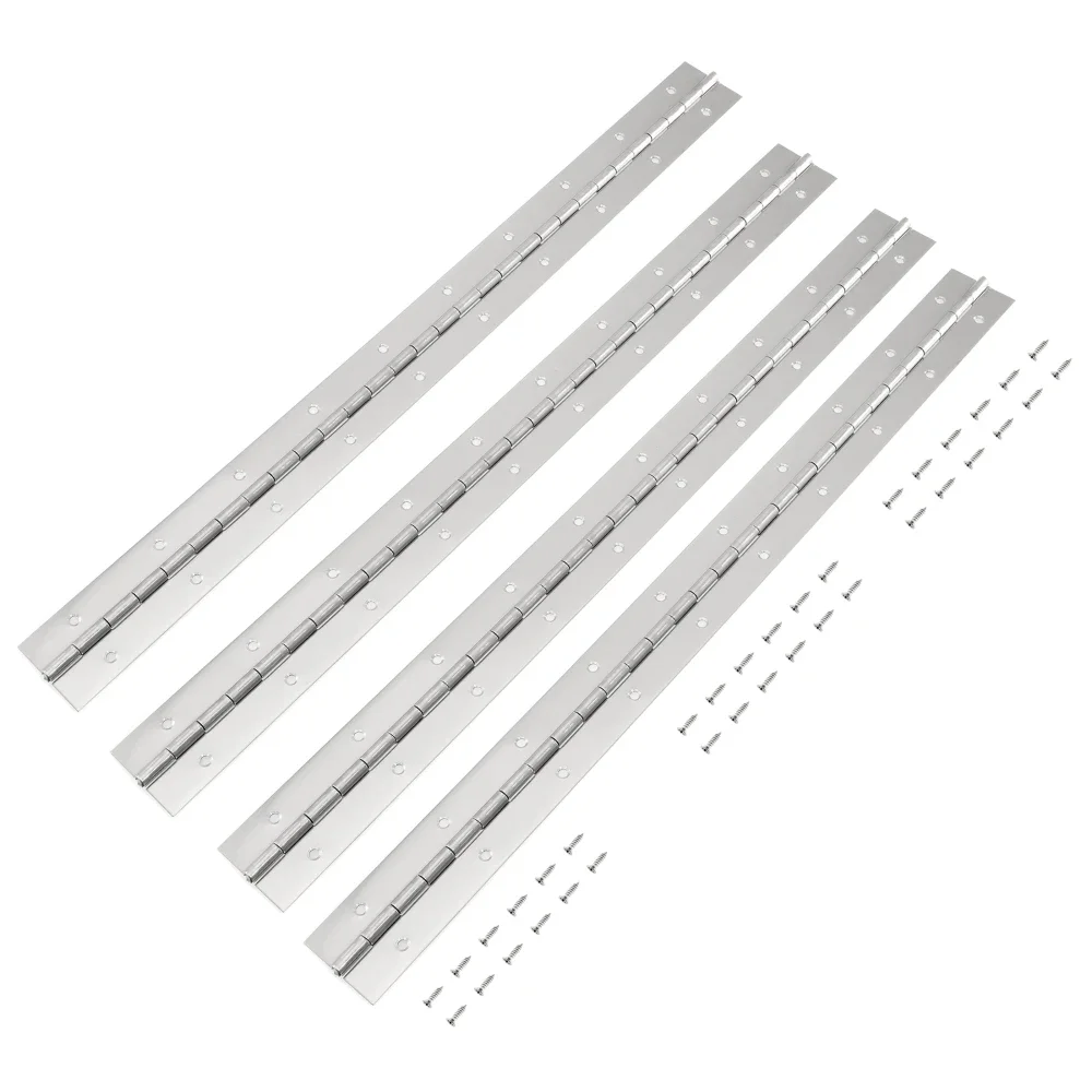 60cm Piano Hinges 304 Stainless Steel Continuous Hinges for Furniture, Doors, Panels, Kitchen Equipment Storage Cabinets