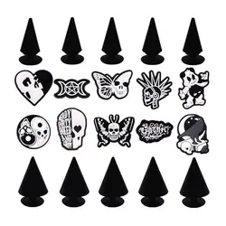1 Pcs Gothic Style PVC Shoe Charms Jeans Clog Pins Goth Rock Rivet Sandals Upper Accessories Band Shoe Buckle Decorations