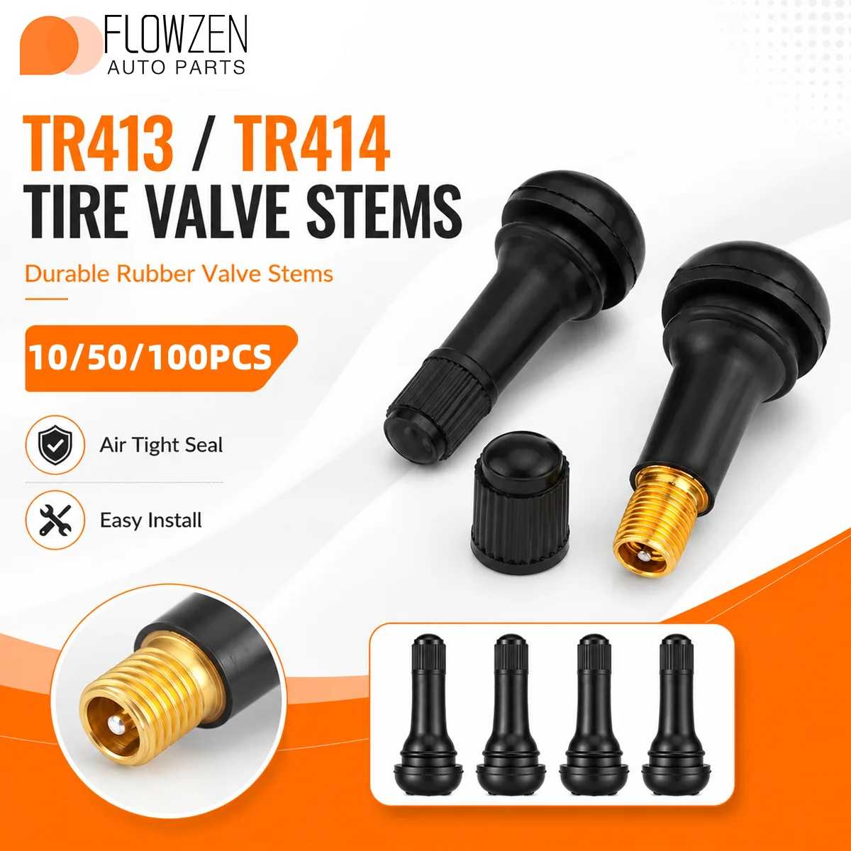 Car Tire Valve Stem Black Rubber Valve  TR413 TR414 Advanced Automotive Parts Car Truck Motorcycle Replacement Parts