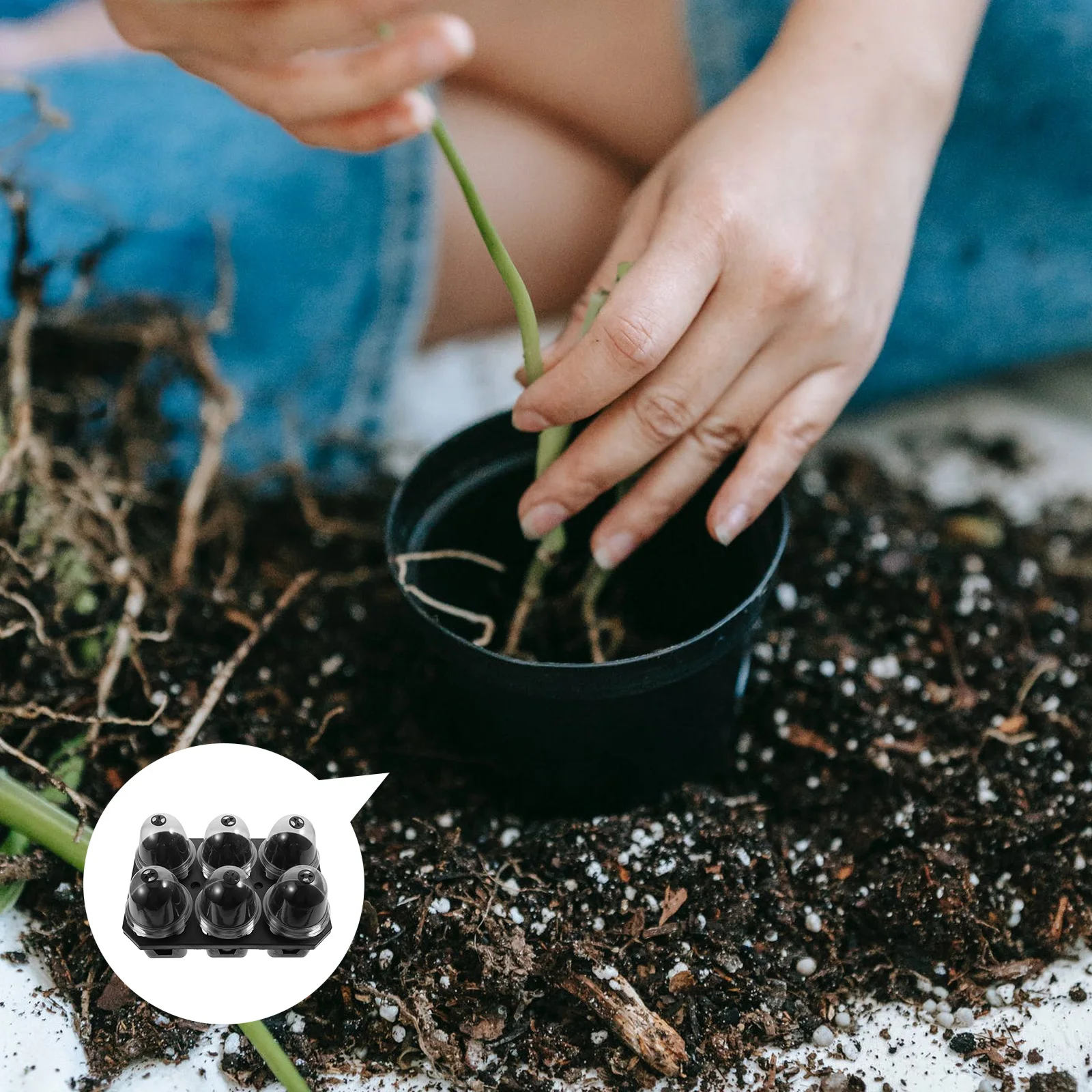

1 set Durable Plastic Nursery Pot Cover Easy Cleaning Reusable Flower Planting Pot Garden Supplies for Seedling Outdoor Plants